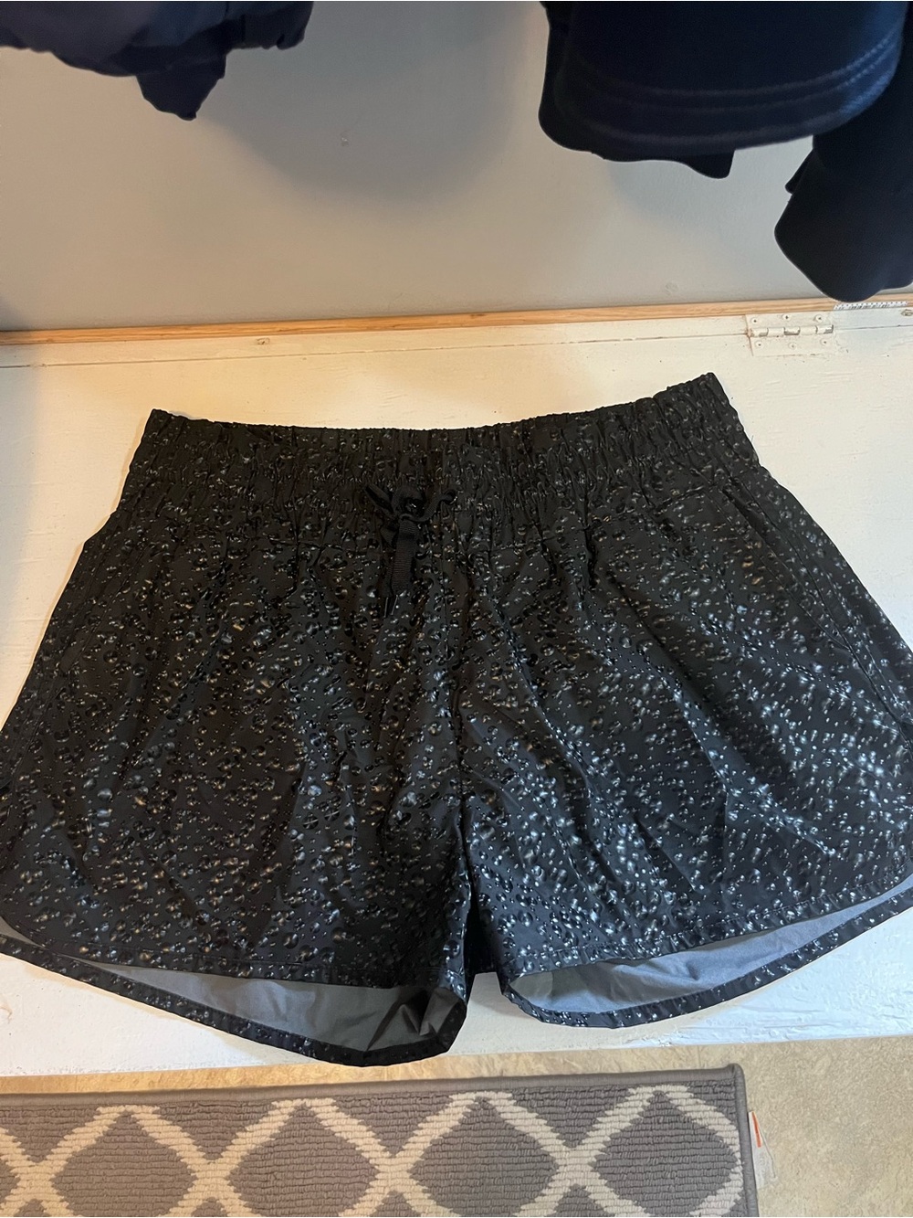 Women's Black Athletic Running Shorts with Subtle Speckle